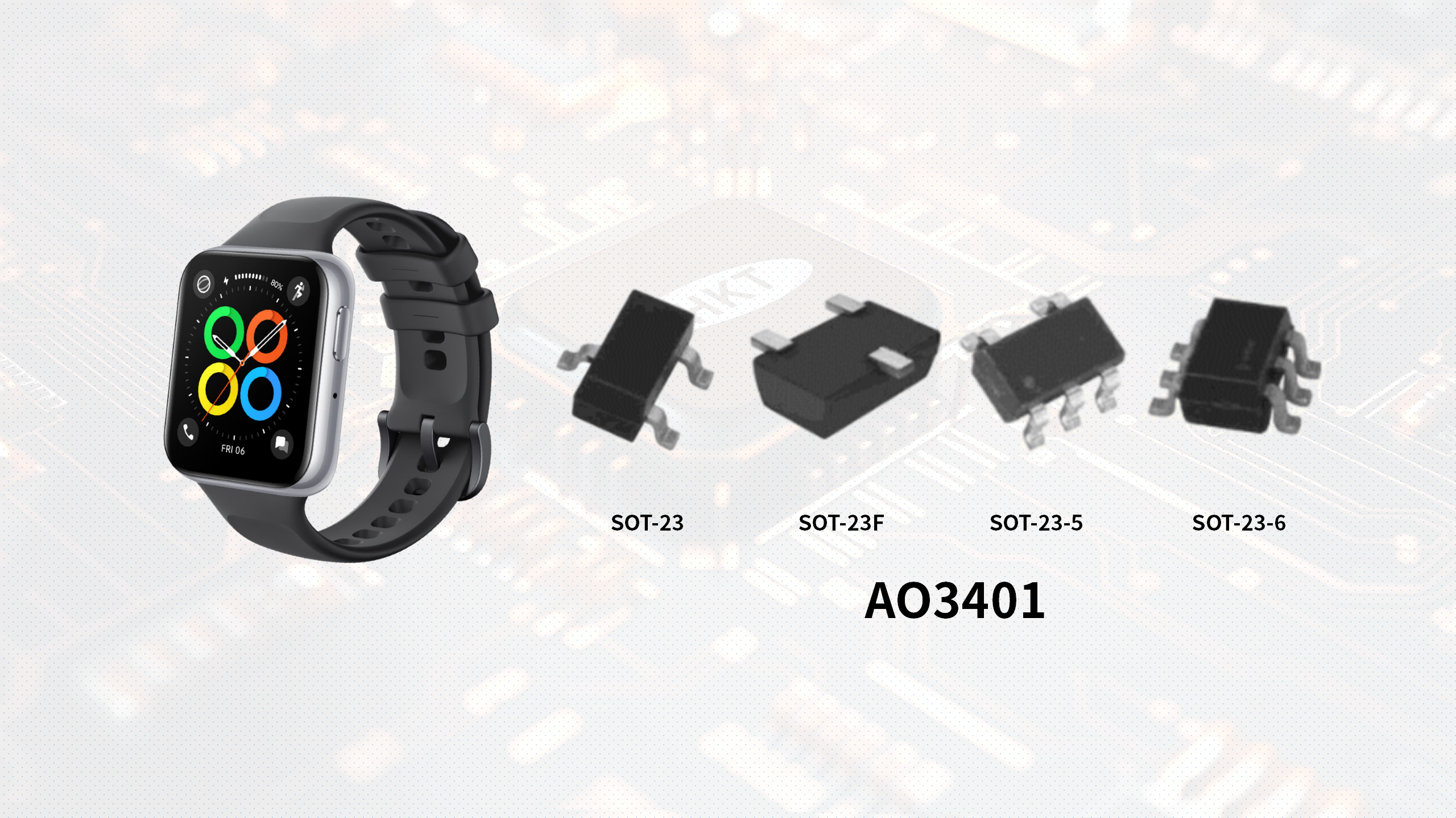 AO3401:智能手表电源管理的微型化开关解决方案