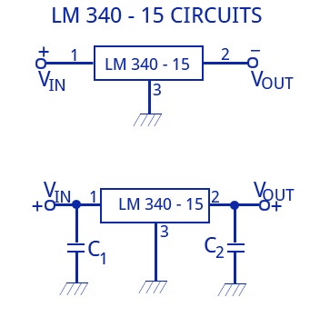 LM 340-15稳压器工作原理电路图