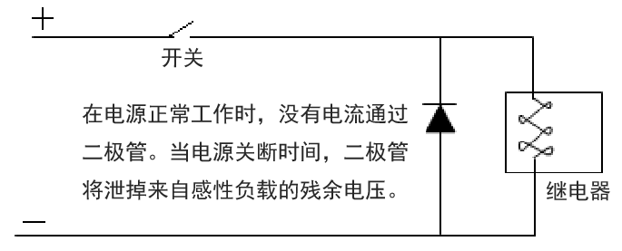 续流二极管可保护继电器电路中的电子元器件