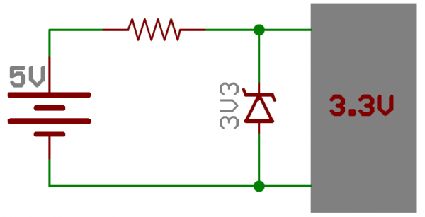 齐纳二极管3.3V参考电路