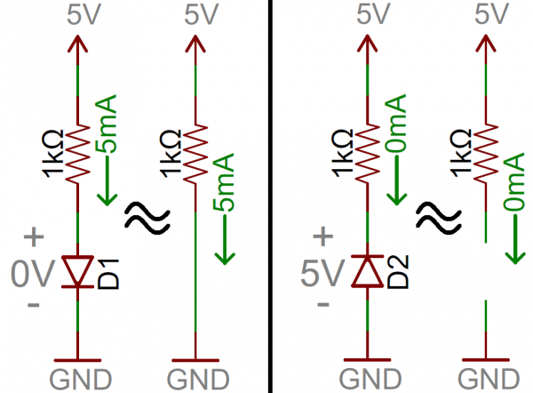 电路中理想二极管的例子
